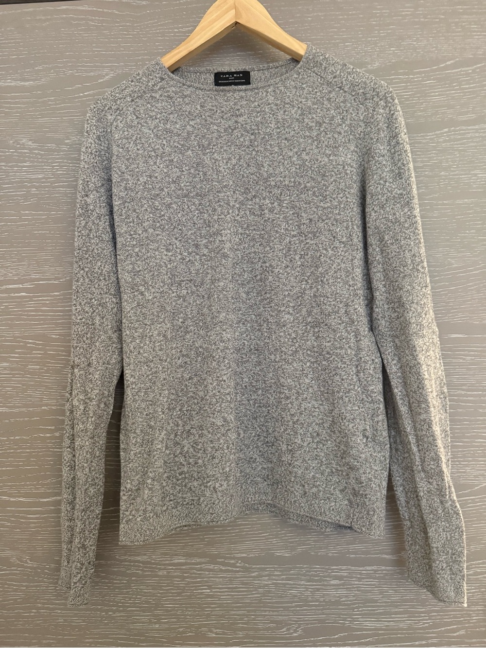 Zara mens Heather Gray Crewneck Sweater